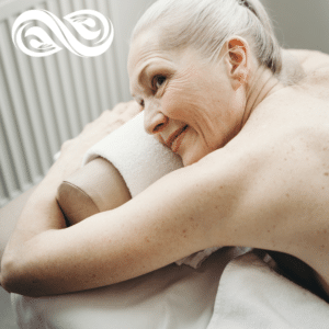 older woman on massage table