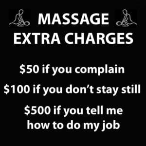 Massage extra charges
