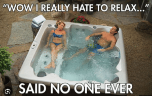 Relaxing in hot tub meme