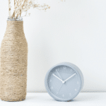 clock and vase