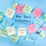 new year's resolutions on post-its