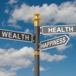 street signs: health, wealth, happiness