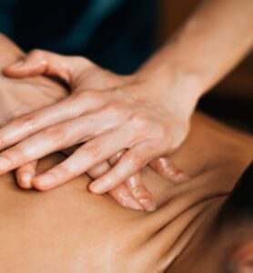 closeup of a massage