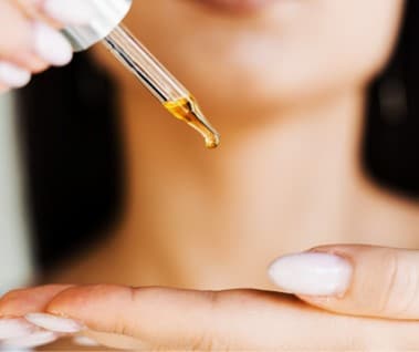 Dropper of oil for skincare