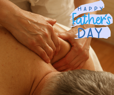 a man getting a massage for Father's Day