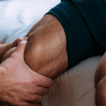 closeup of an athlete getting a massage