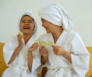 two women having a spa day