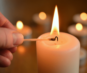 lighting a candle