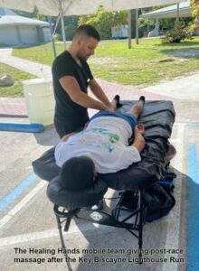 Outdoor massage after a race