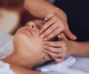 woman getting a facial