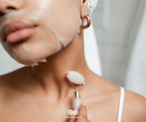 Rose quartz facial roller