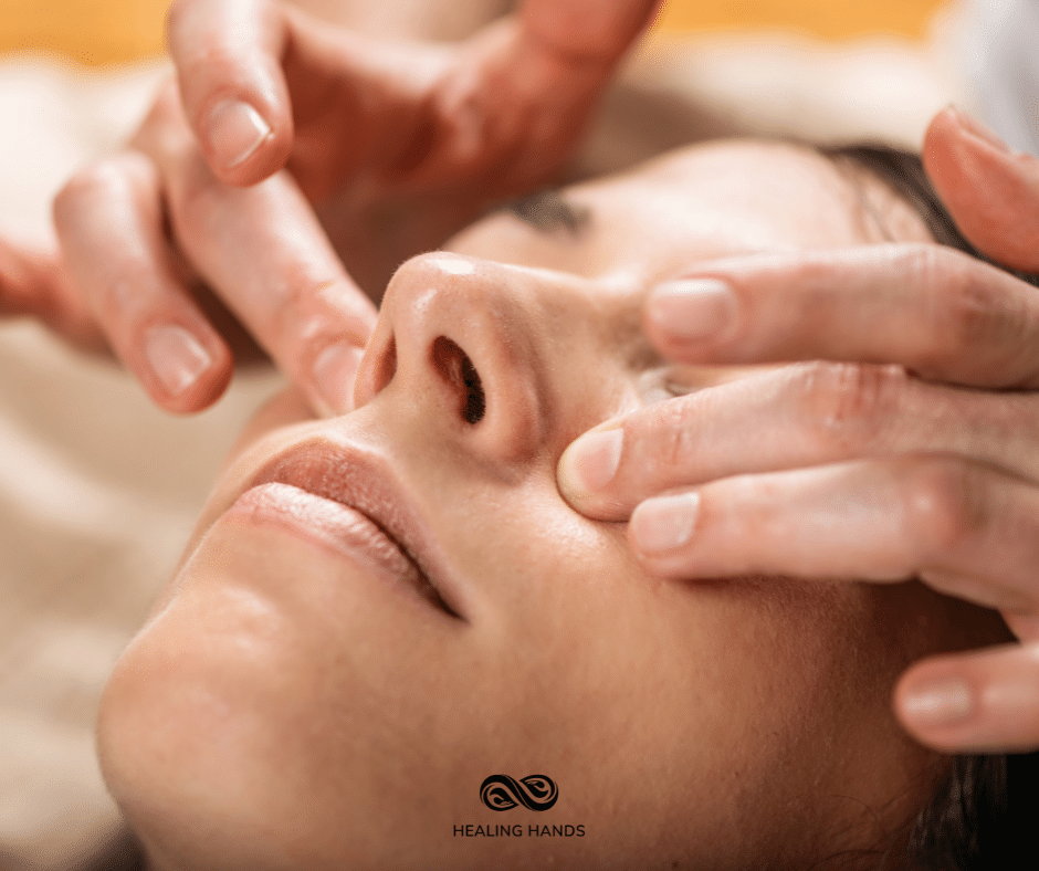 woman getting a facial